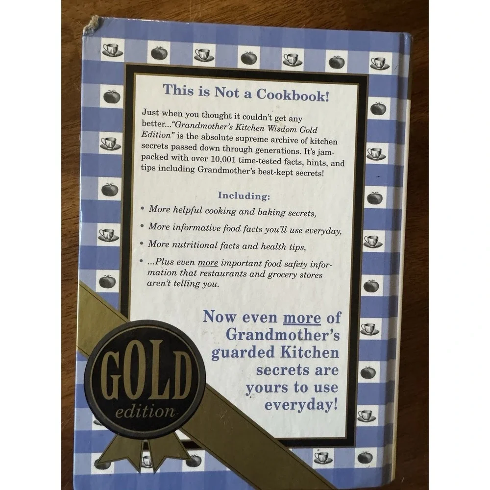 Dr. Myles H. Bader Grandmother's Kitchen Wisdom Gold Ed HC Cookbook 1998